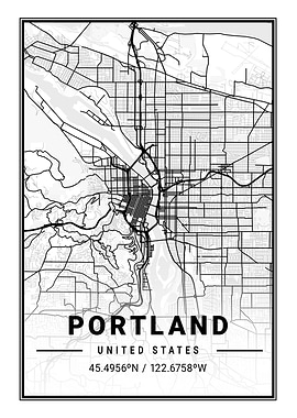 Portland Light City Map
