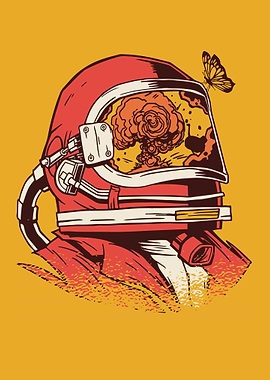 astronaut with explosion