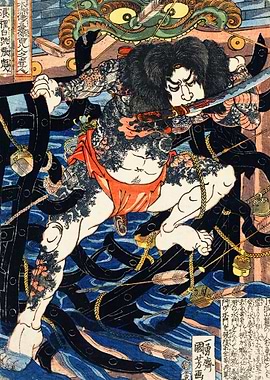 brave warrior with katana