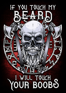 Viking Beard Skull Runes