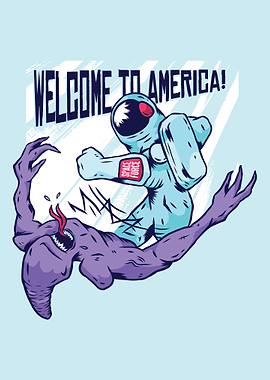 Astronaut Alien fight