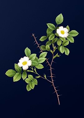 Vintage Florals Dark Blue