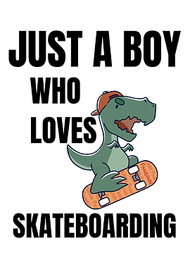 Dinosaur Skateboard boy