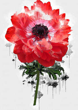 Flower watercolor paint