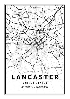 Lancaster Light City Map