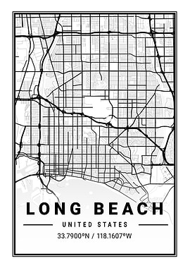 Long Beach Light City Map