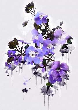 Flower watercolor paint