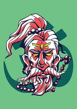 Bearded man Yoga Design