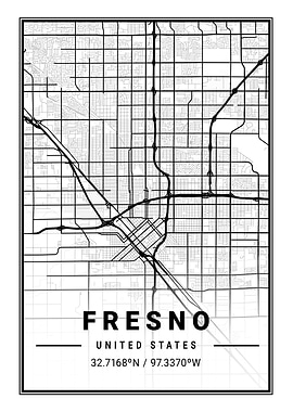 Fresno Light City Map