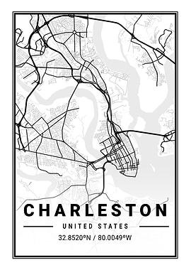 Charleston Light City Map