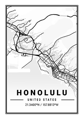 Honolulu Light City Map