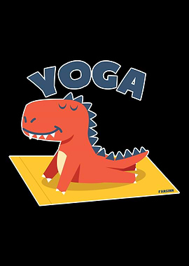 Yoga dinosaur TRex medita