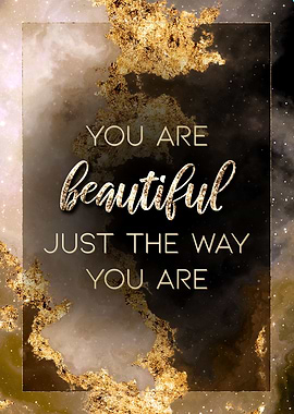You Are Beautiful Gold Art