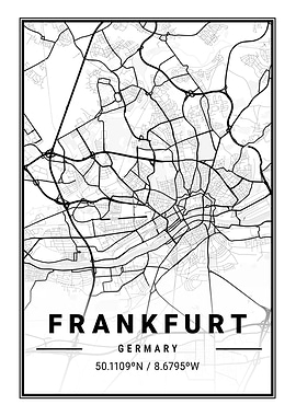 Frankfurt Light City Map