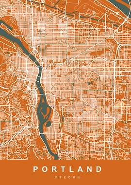 Map Portland Oregon US