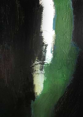 Black Green Abstract Art