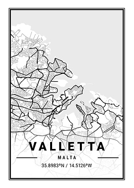Valletta Light City Map
