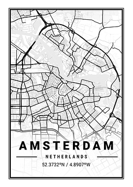 Amsterdam Light City Map