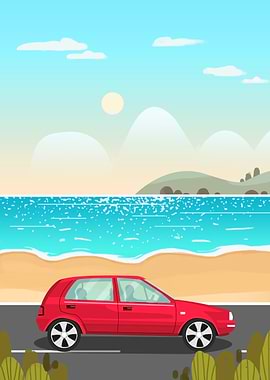 Car Travel at the Beach