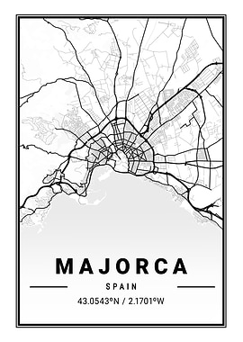 Majorca Light City Map