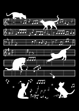 Cute Cat Kitty Playing Mus