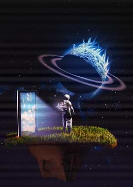 Astronaut On Space Island