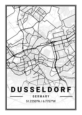 Dusseldorf Light City Map
