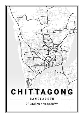 Chittagong Light City Map