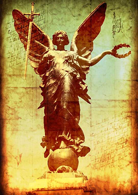 Angel sword vintage retro