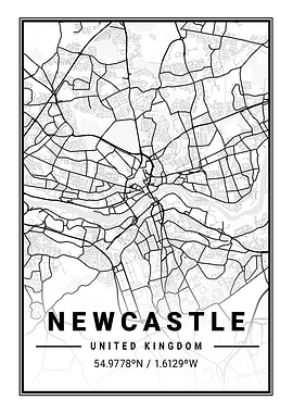 Newcastle Light City Map