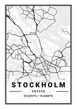Stockholm Light City Map