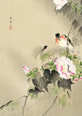 Bird and caterpillar