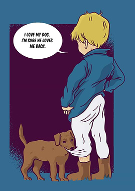 Young dog with saying