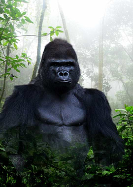 Gorilla in the forest