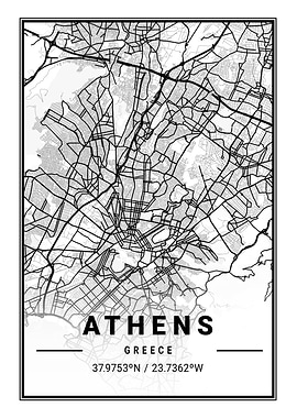 Athens Light City Map