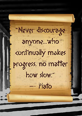 Plato never discourage