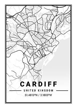 Cardiff Light City Map