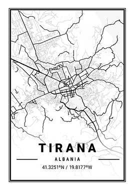 Tirana Light City Map