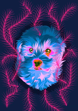 Colorful cute dog