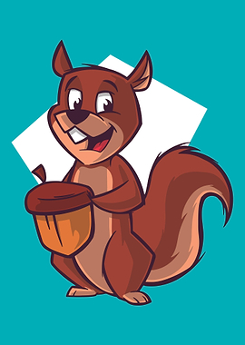 A squirrel with an acorn