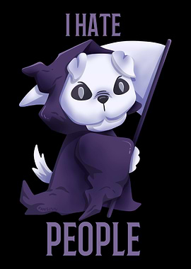 I Hate People dog saying g