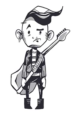 has punker of a guitar