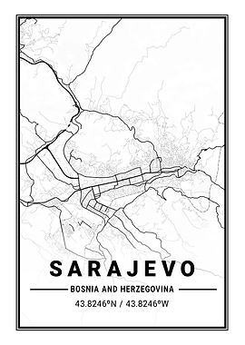 Sarajevo Light City Map