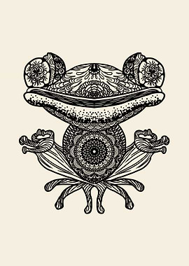 Mandala Frog Lotus Pose