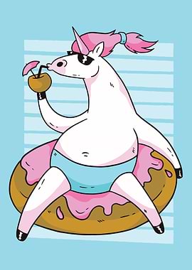 Unicorn donut cocktail