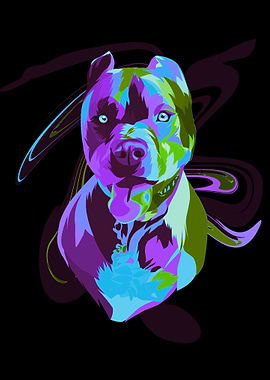 colorful cool buldog