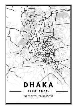 Dhaka Light City Map