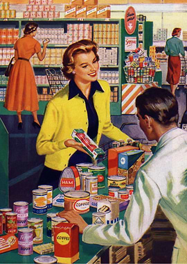 Retro Shopping In A Market