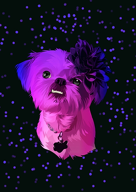 colorful cute puppy dog