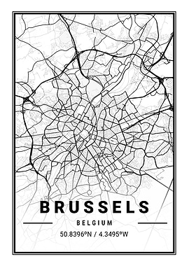 Brussels Light City Map